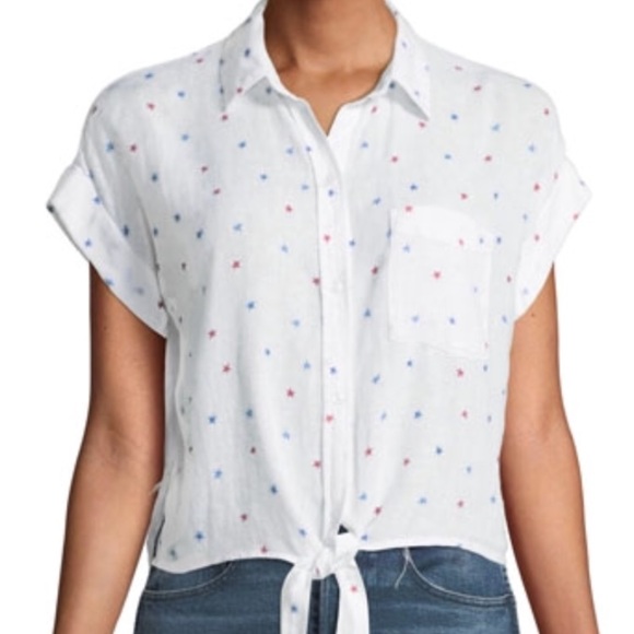 Rails Tops - Rails Amelie star print tie front top.